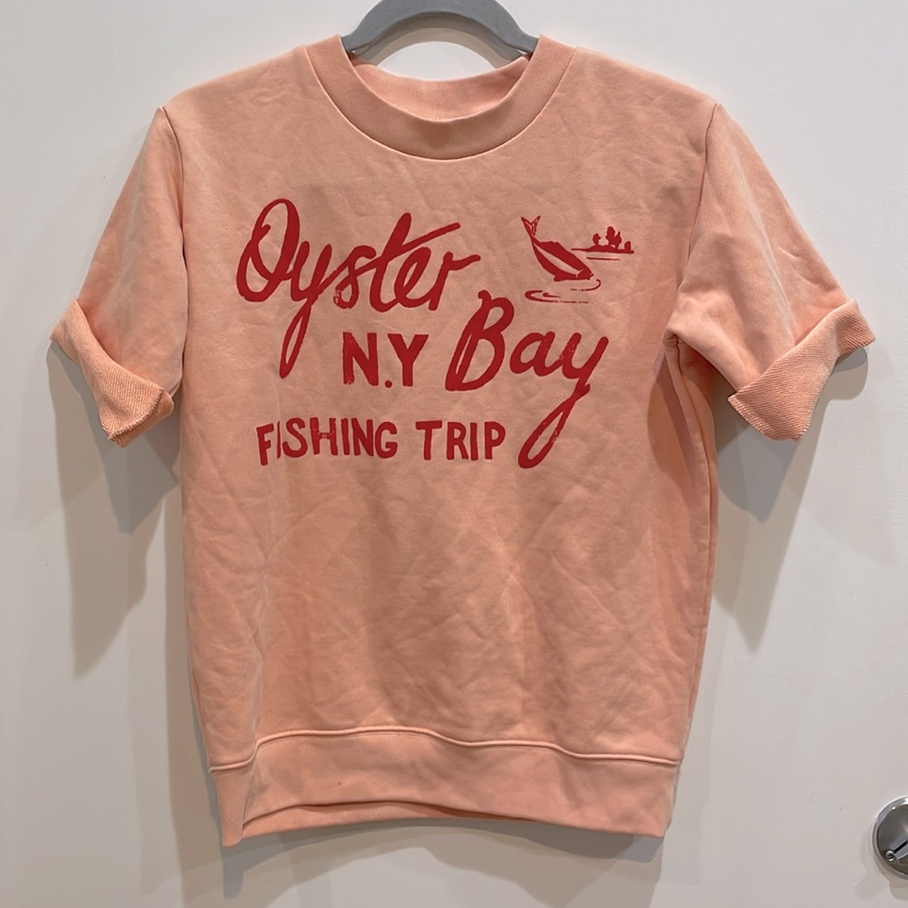 J. crew short sleeved pink sweatshirt